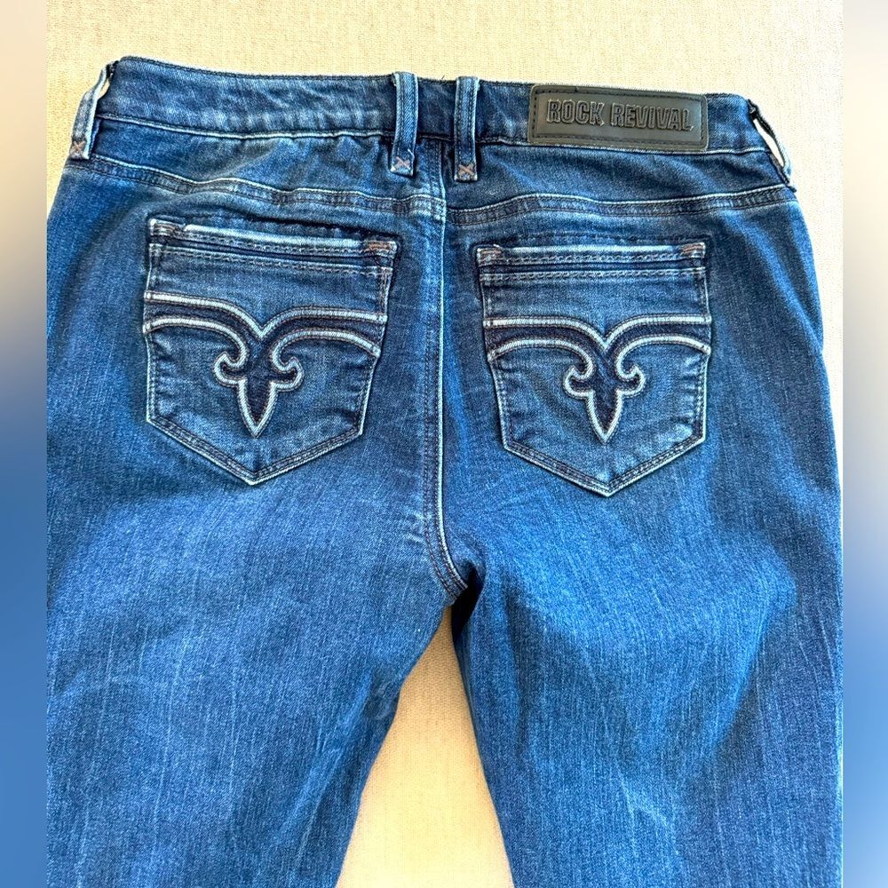 Rock Revival Women Flora Ankle Skinny Jeans Medium Wash Size 28 Stretch Vintage